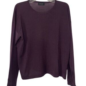 Eskandar 100% merino wool Deep Purple Long Sleeve Top